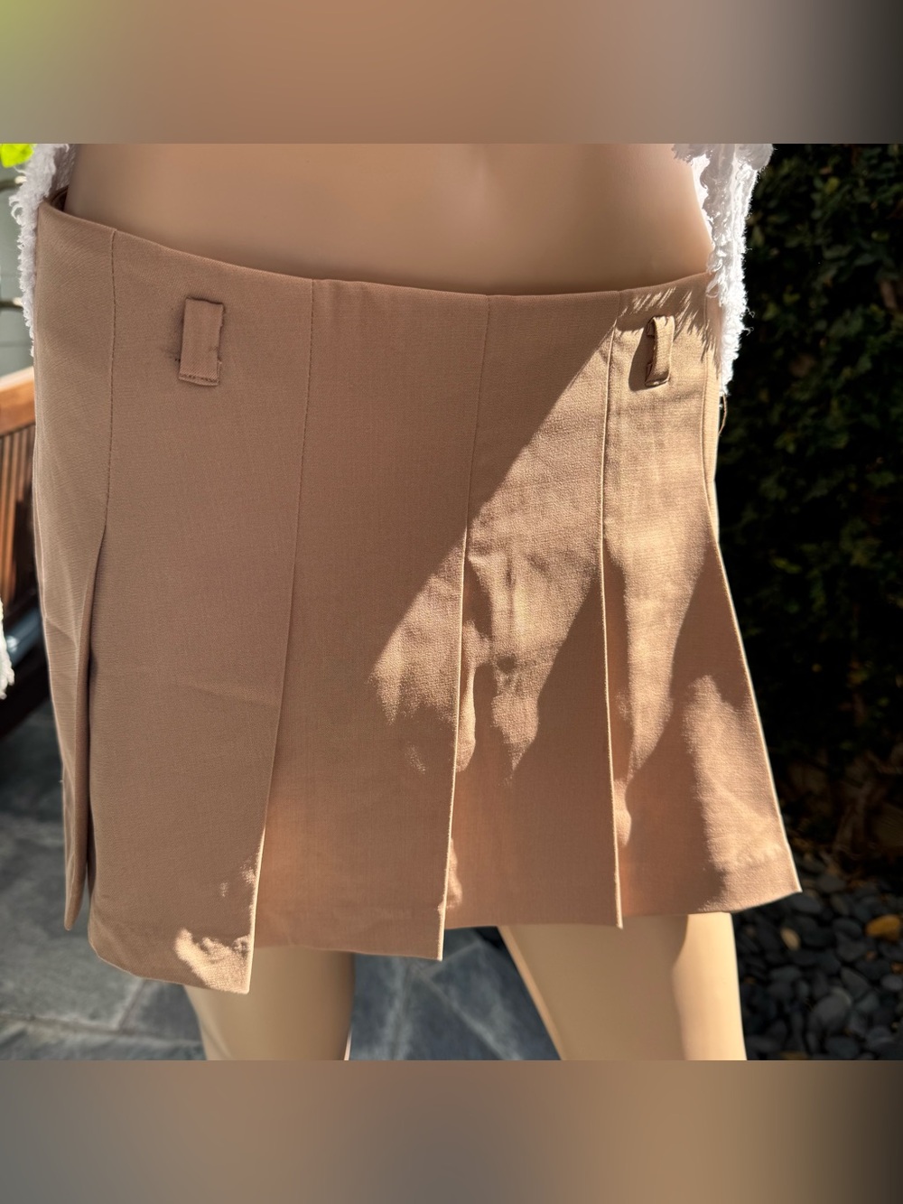 Forever 21 Pleated Mini Skirt/Skort in Tan